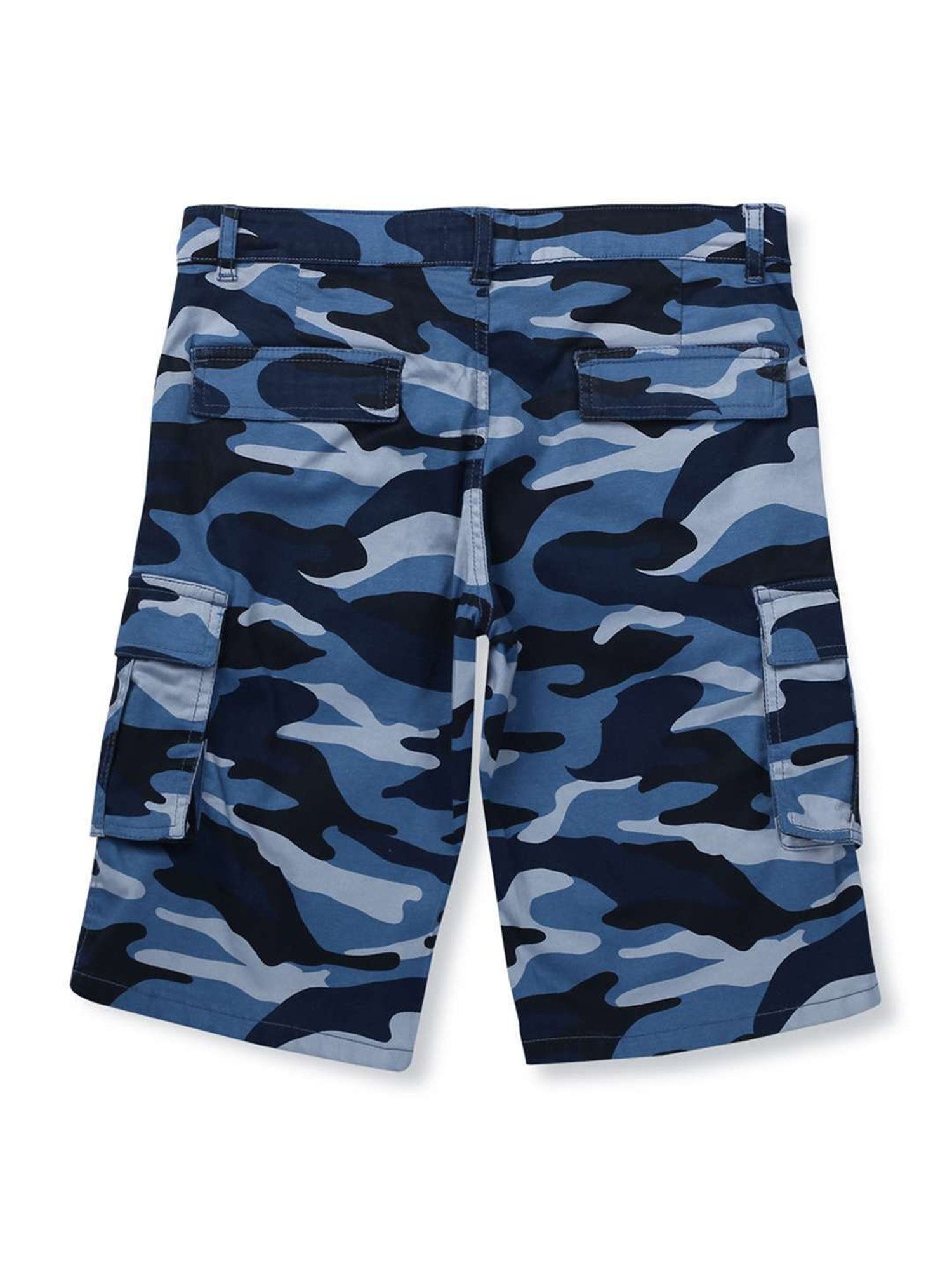Gini & Jony Kids Blue Cotton Camouflage Bermuda