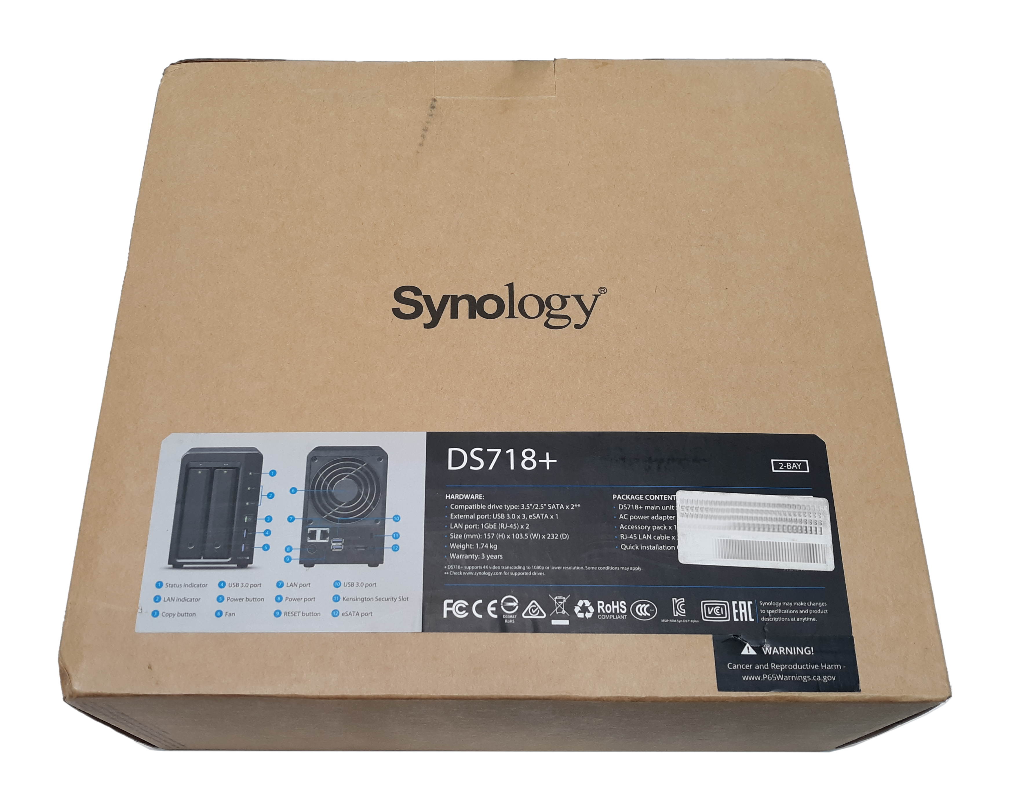 Synology 2 Bay NAS Diskstation DS718+ (Diskless)
