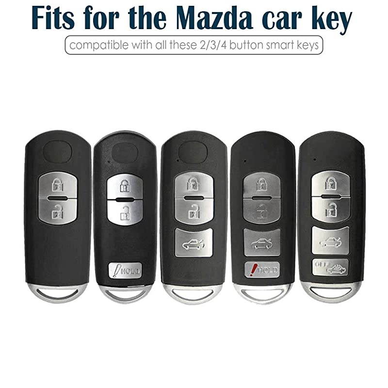 Tpu Key Fob Case Cover Glossy with Carbon Fiber Pattern Fits for CX5 CX3 CX4 MX5 CX7 CX9 Mazda 2 3 5 6 8 Push Button Start Keyless Smart Key Green