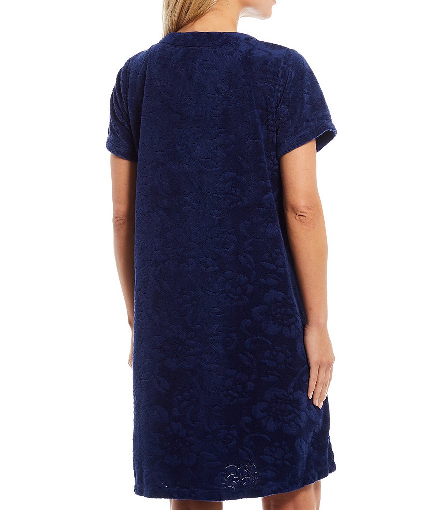 Miss Elaine Solid Micro Terry Zip-Front Robe