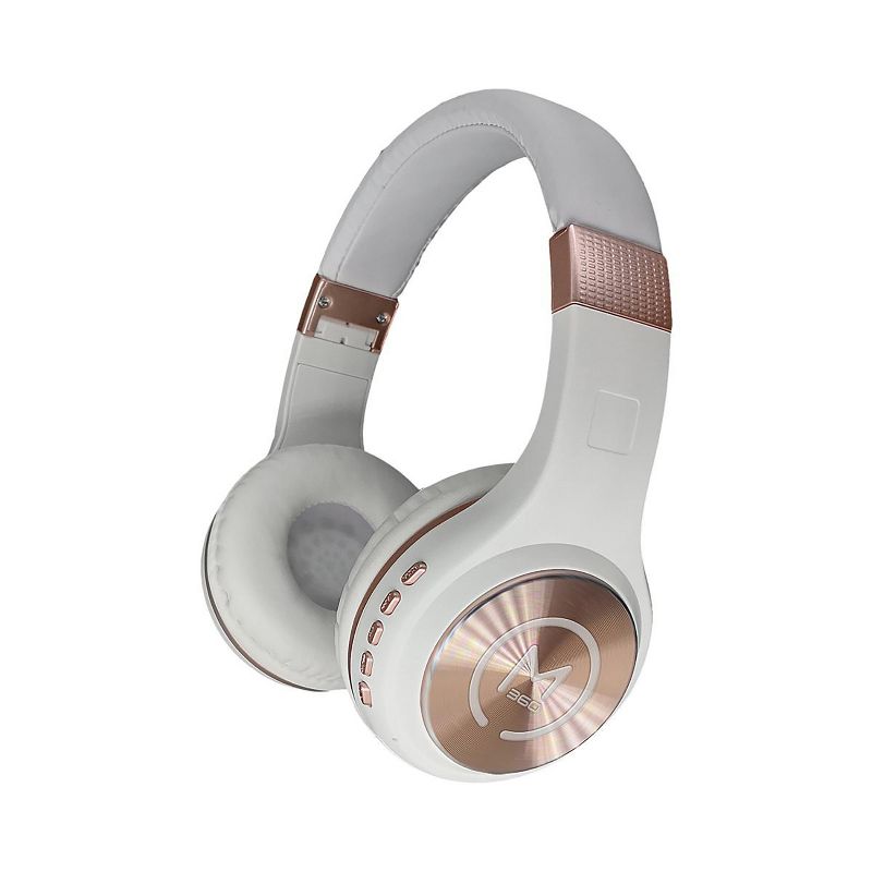 Morpheus 360 HP5500R Wireless Stereo Bluetooth Headphones, White with Rose Gold Accents