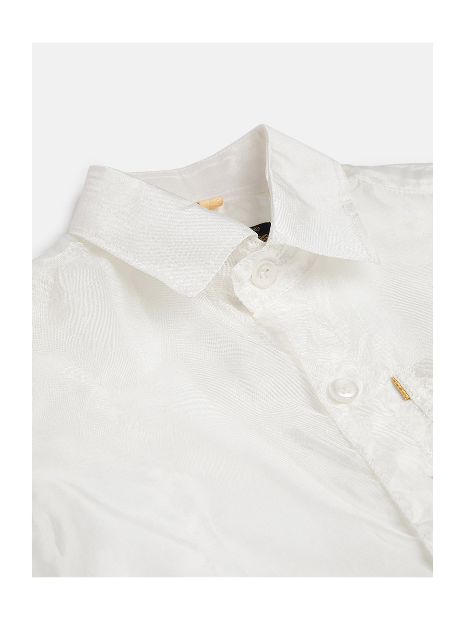 THANGAMAGAN Kids White Solid Shirt