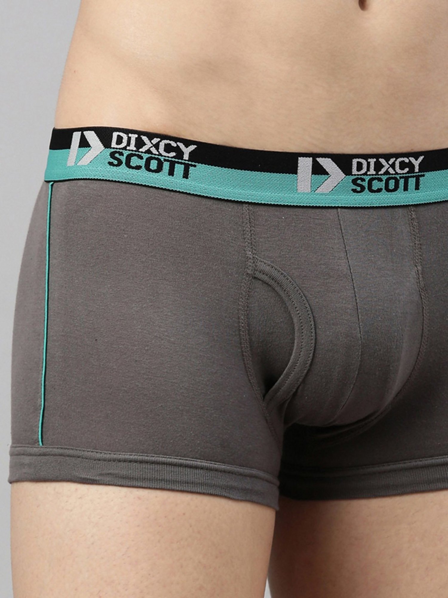 Dixcy Scott Originals Grey & Black Cotton Trunks - Pack of 3