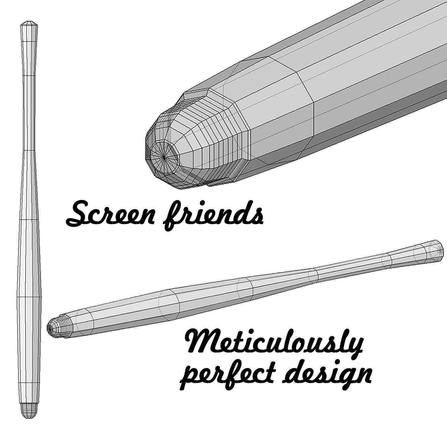 Honsky Capacitive Stylus Pen, 4 Packs Slim Waist Universal Metal Sensitive Cell Phone Tablet Styli for Apple iPhone iPad Samsung LG Touch Screen/with Replacement Mesh Tips/Red, Blue, Black, Purple