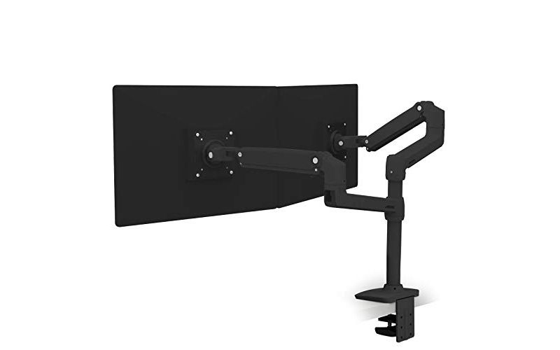 LX 45-492-224 Dual Desk Mount Arm Stacking Matte Black