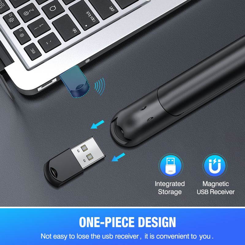 ESYWEN Wireless presentation remote Laser Pointer , 2.4GHz Wireless Presenter Remote Presentation Clicker for PPT, PowerPoint Presentation Pointer Red Light Pointer