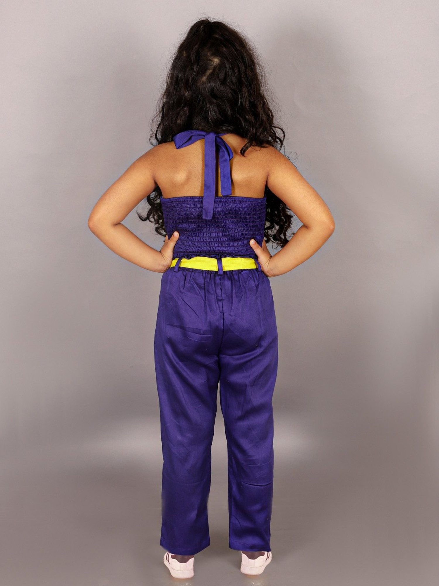 Lil Drama Kids Purple Solid Top with Pants
