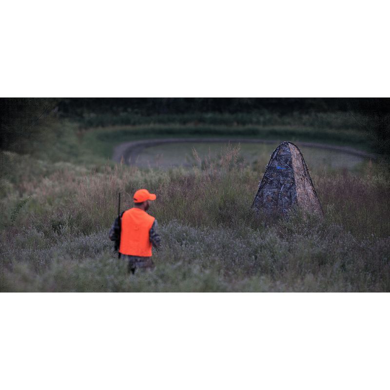 Ameristep AMEBL1006 1 Person Heavy Duty Mossy Oak 78-Inch Camouflage Outhouse Hunting Blind with 4 Zippered Windows