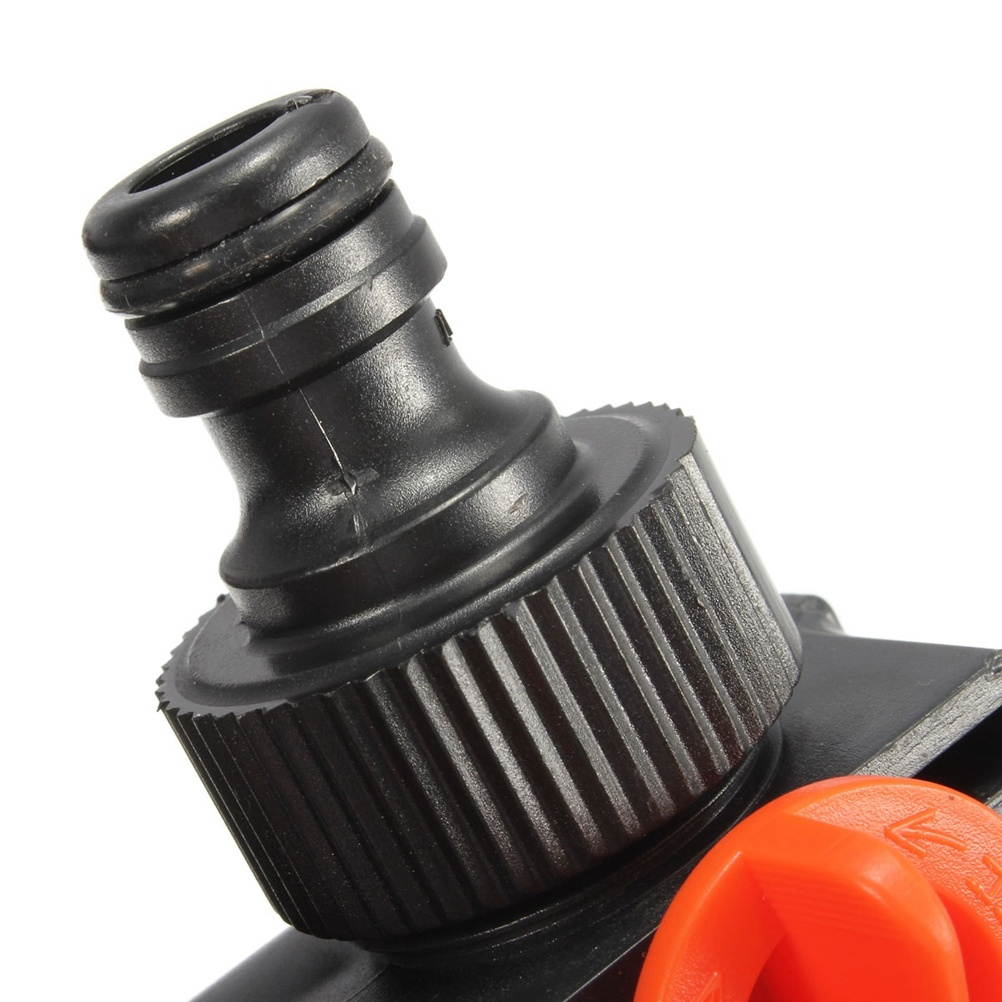 Garden Hose Quick Connector 4 Outlets Plastic Water Pipes Connector for Garden (Black and Jacinth)