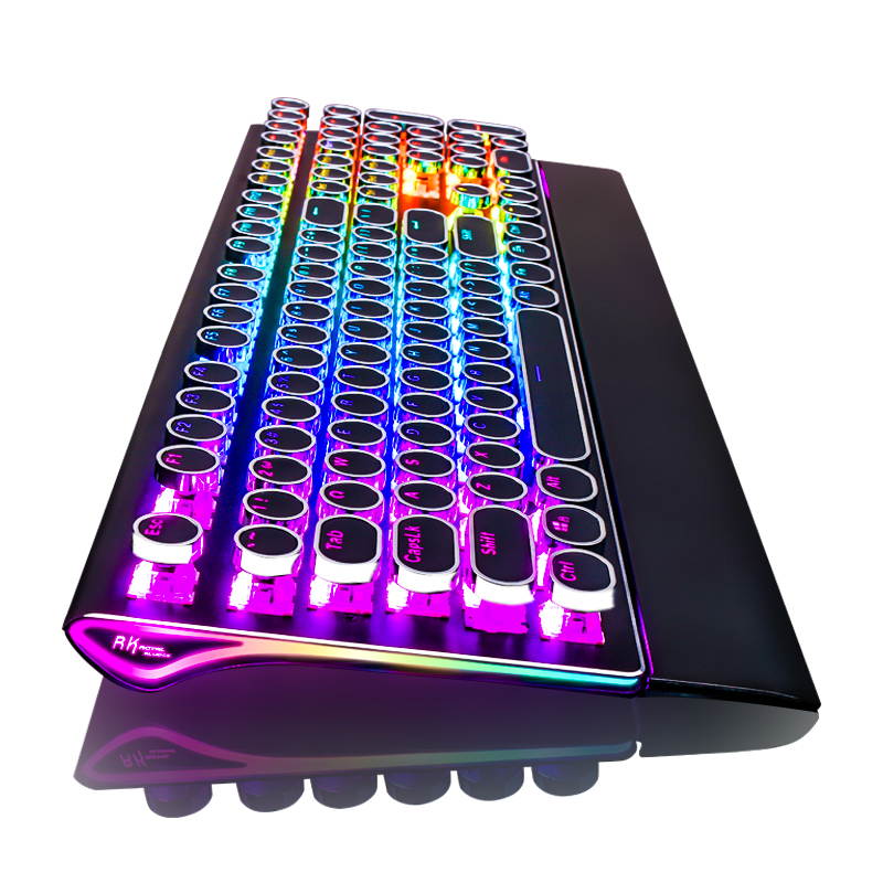 Royal Kludge RKS108 Retro Punk Version RGB Backlit USB Wired Mechanical Gaming Keyboard, N-key Rollover