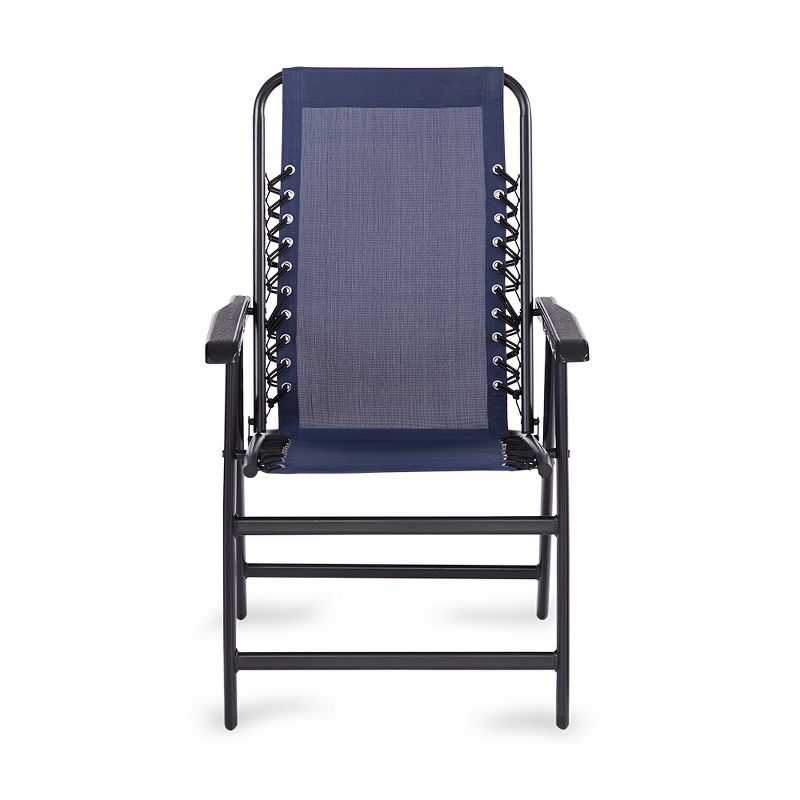 Caravan Canopy Infinity Suspension Steel Frame Folding Chair, Blue (2 Pack)