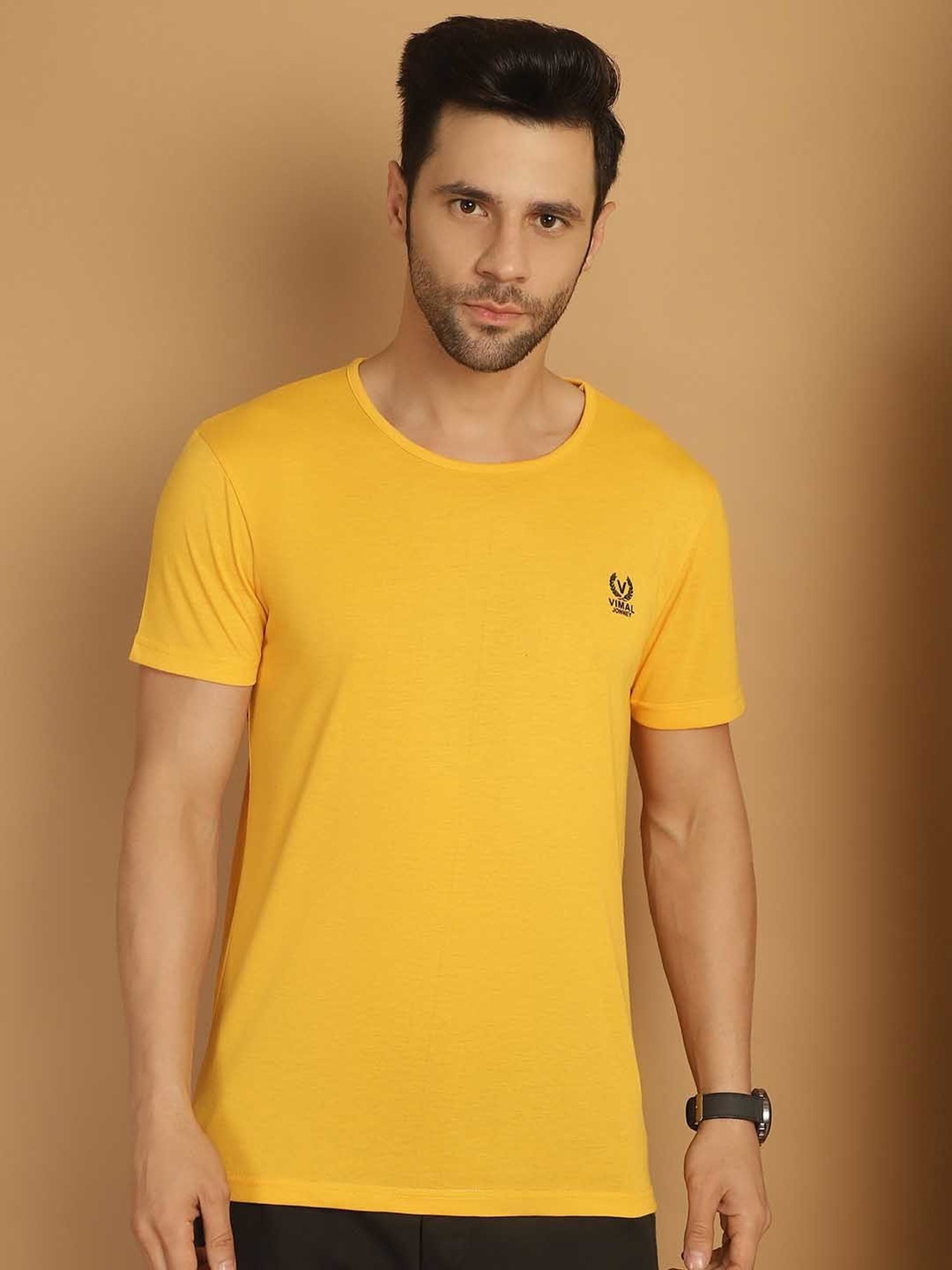 Vimal Jonney Multicolor Regular Fit Crew T-Shirt - Pack of 3
