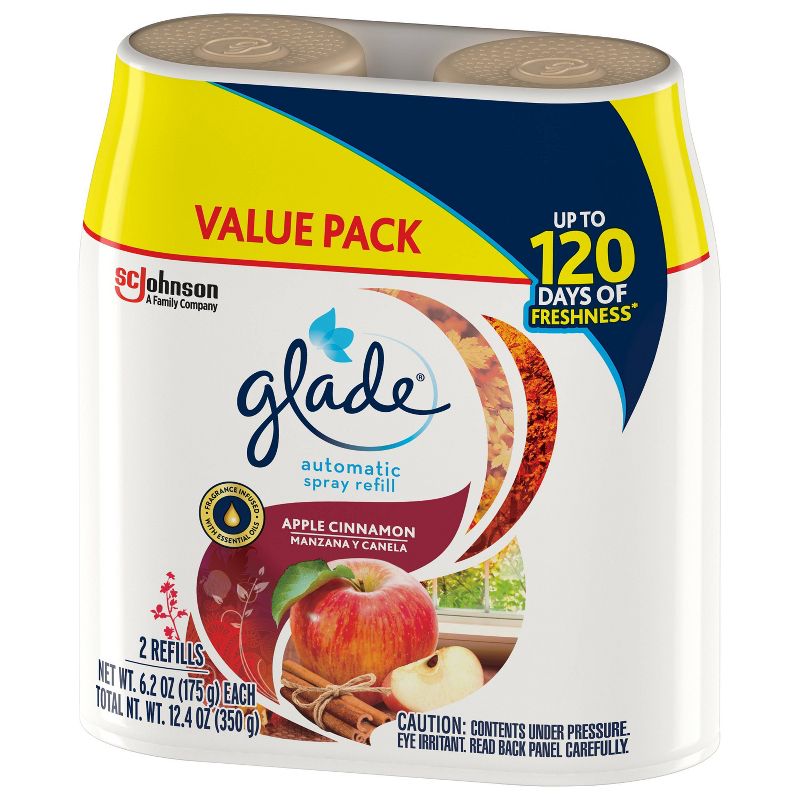 Glade Lg Auto Air Freshner - Apple Cinnamon - 2ct