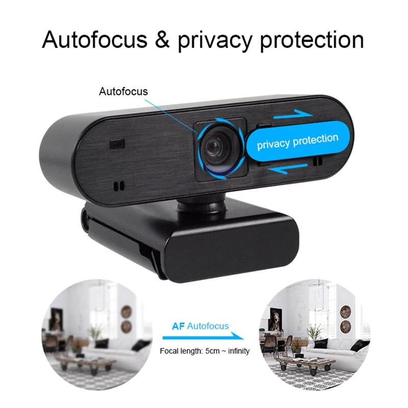 USB HD 1080P Webcam with Microphone 2MP Auto Focus Anti-Peeping Web Camera for Youtube PC Laptop