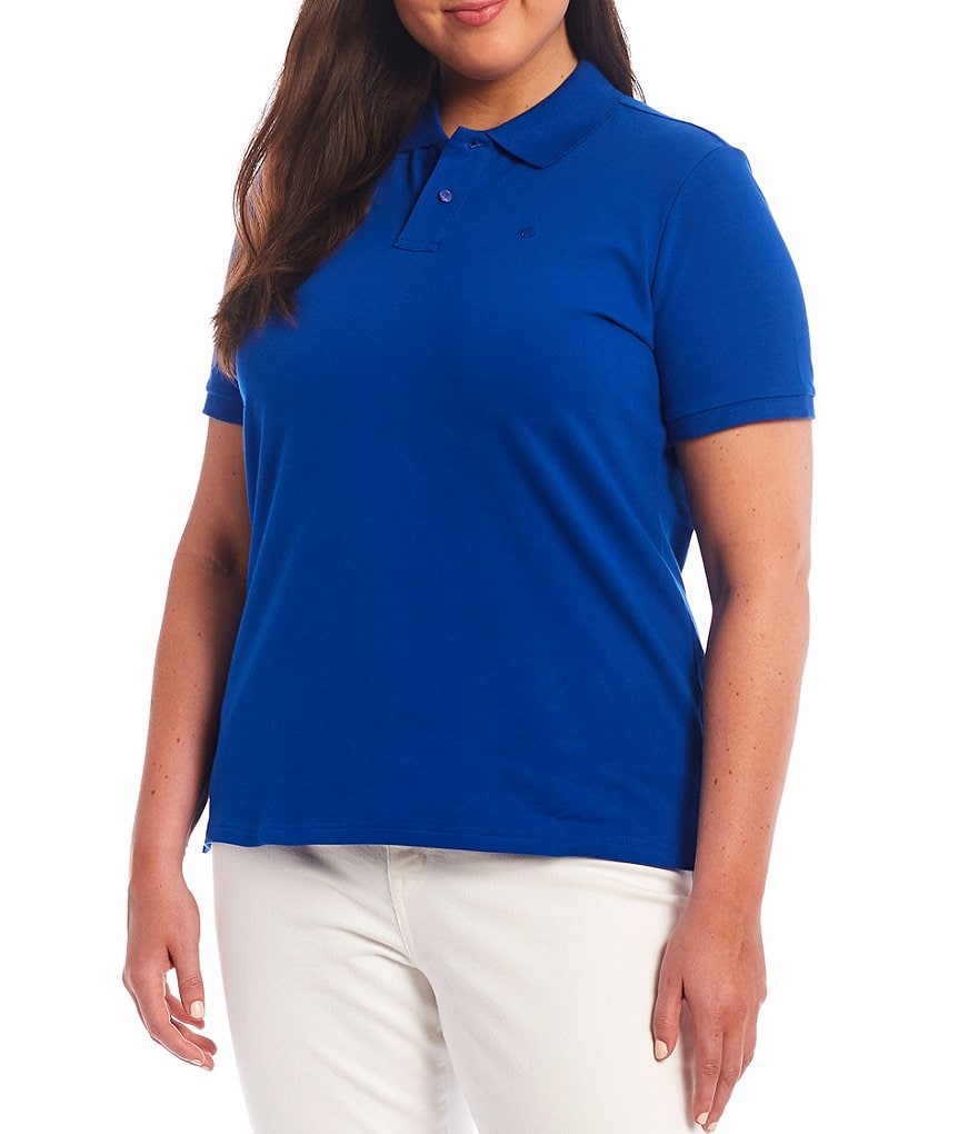 Lauren Ralph Lauren Plus Size Polo Neck Short Sleeve Pique Polo Shirt