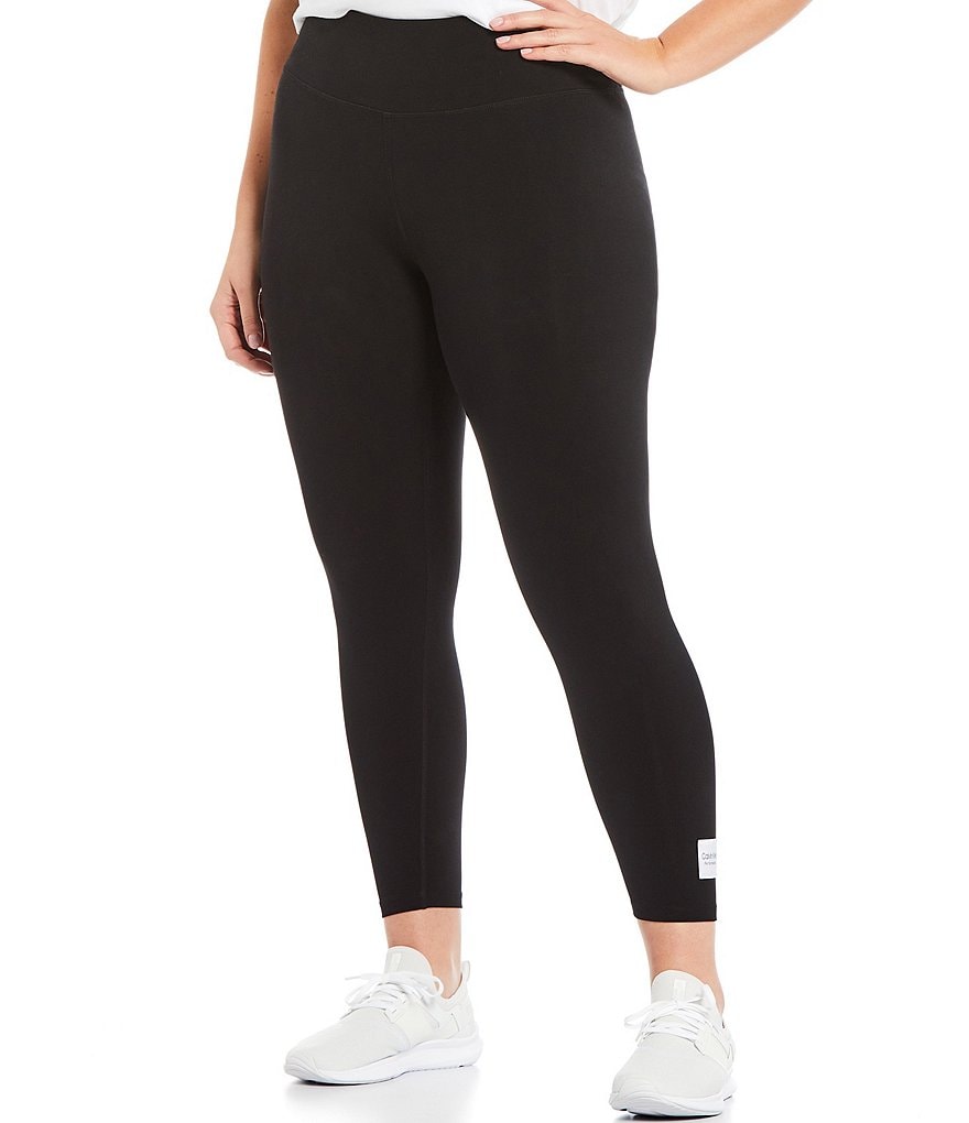 Intro Plus Size Splash Tie Dye Loop Strap Hem Detail 7/8 Ankle Pull-On Leggings