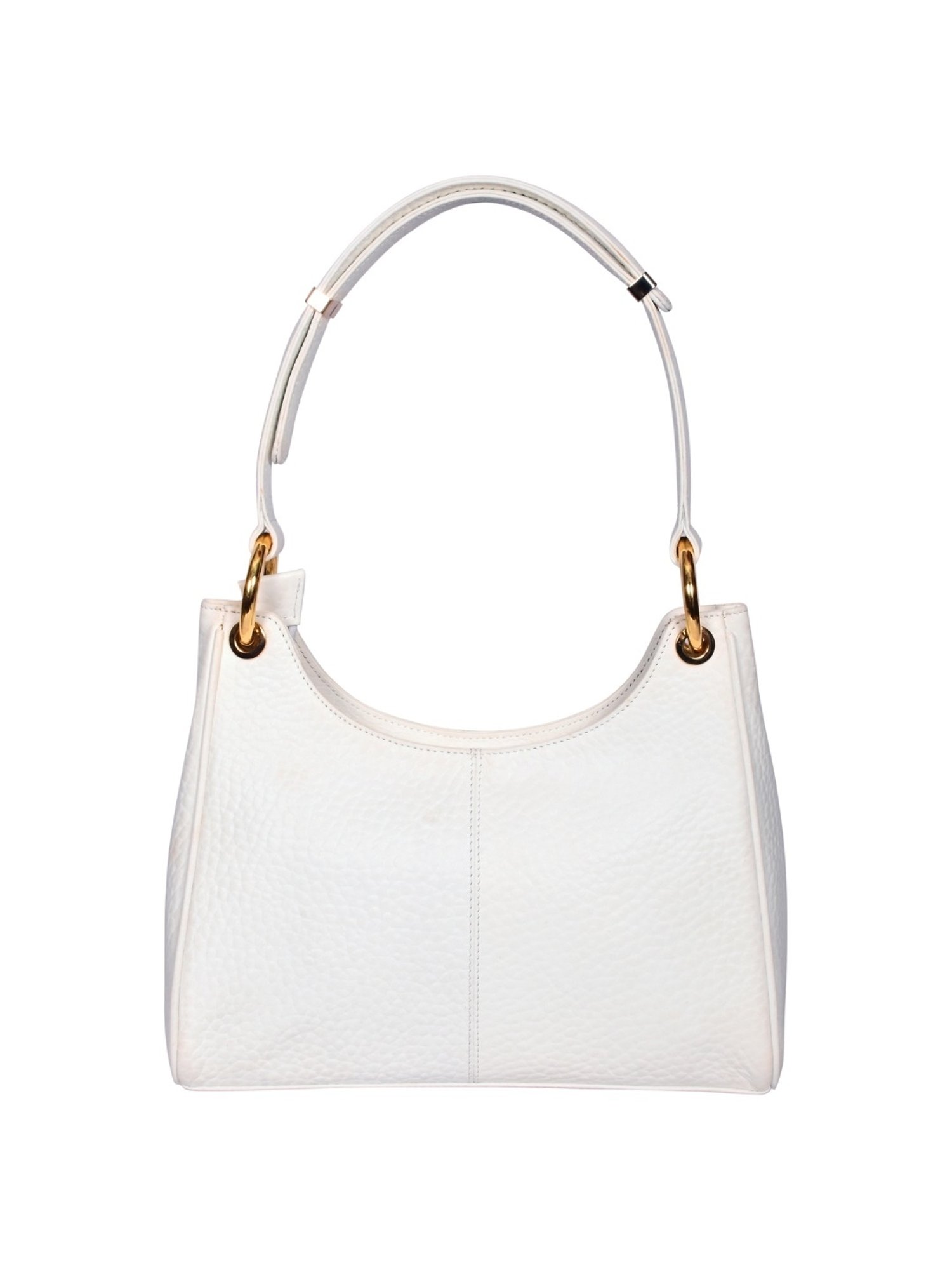 SASSORA FRIDA White Leather medium Hobo Bag