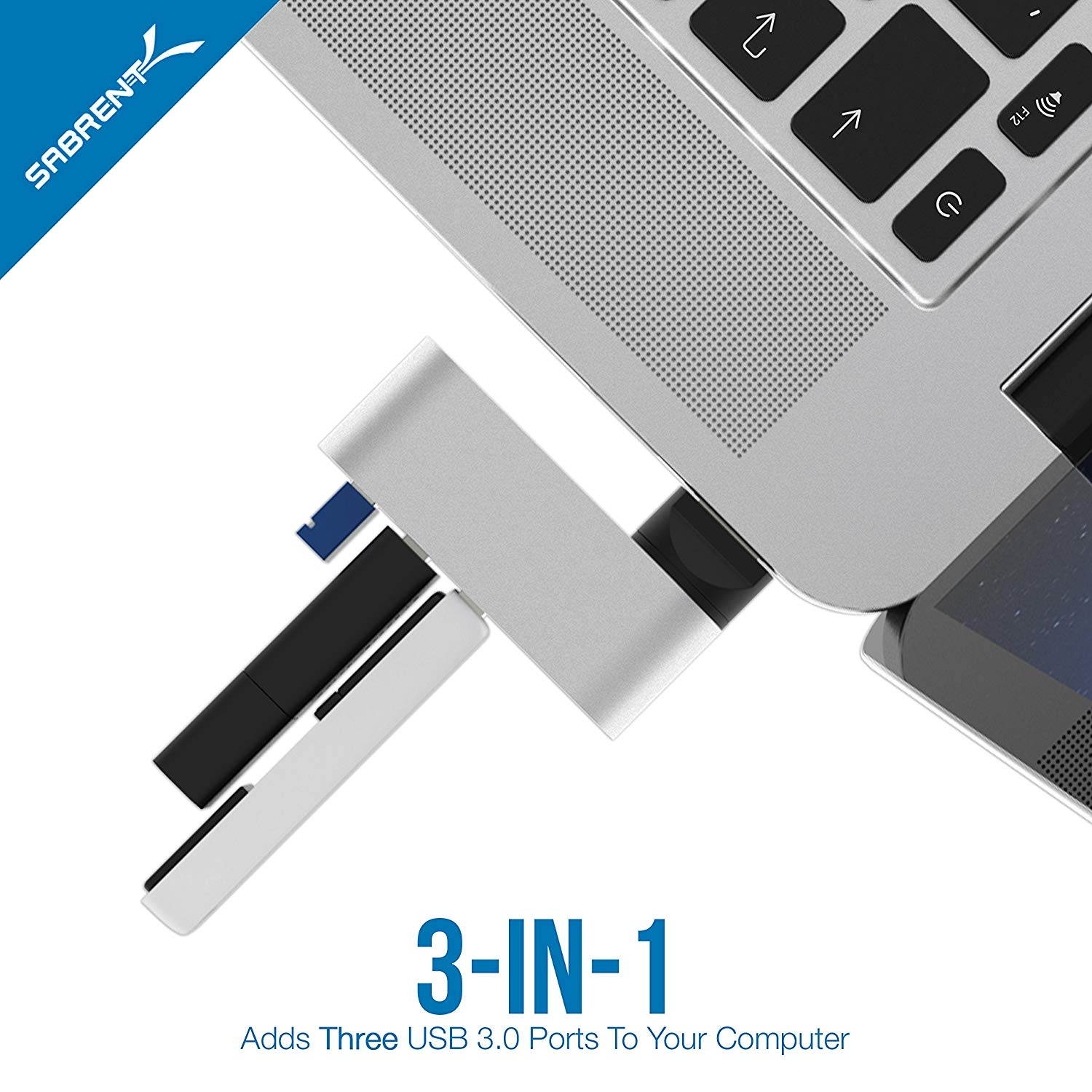 Sabrent Premium 4 Port Aluminum Mini USB 2.0 Hub [90&deg;/180&deg; Degree Rotatable] (HB-UMMC)
