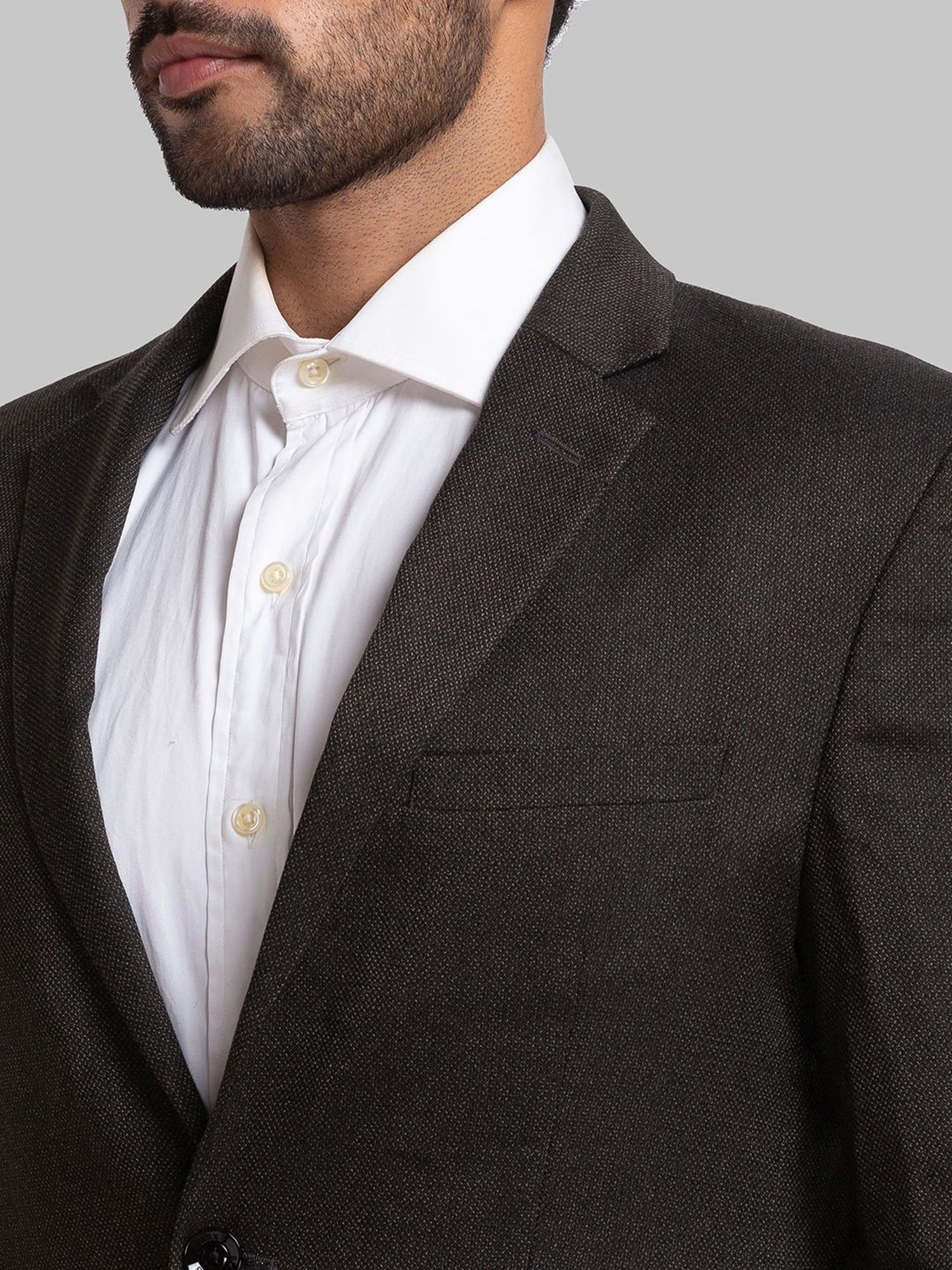 Parx Green Regular Fit Self Pattern Two Piece Suit