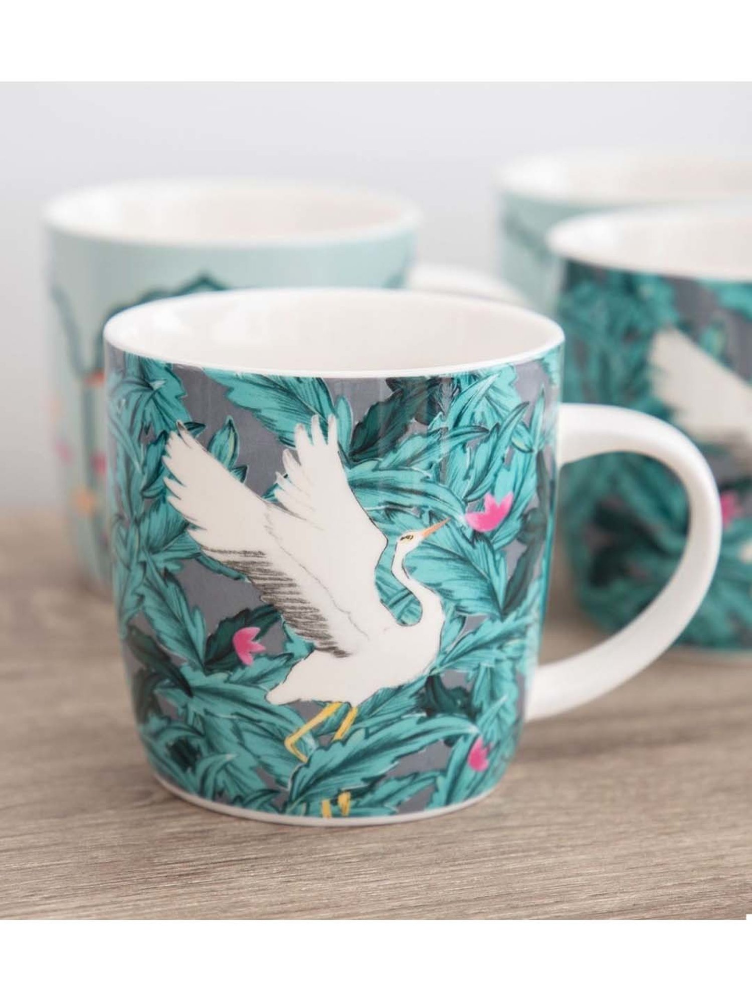 Femora Black Ceramic Coffee Mugs (0.36 L) - Set of 4