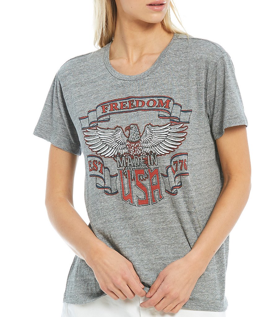 Chaser Knit USA Short Sleeve Jewel Neck Tee