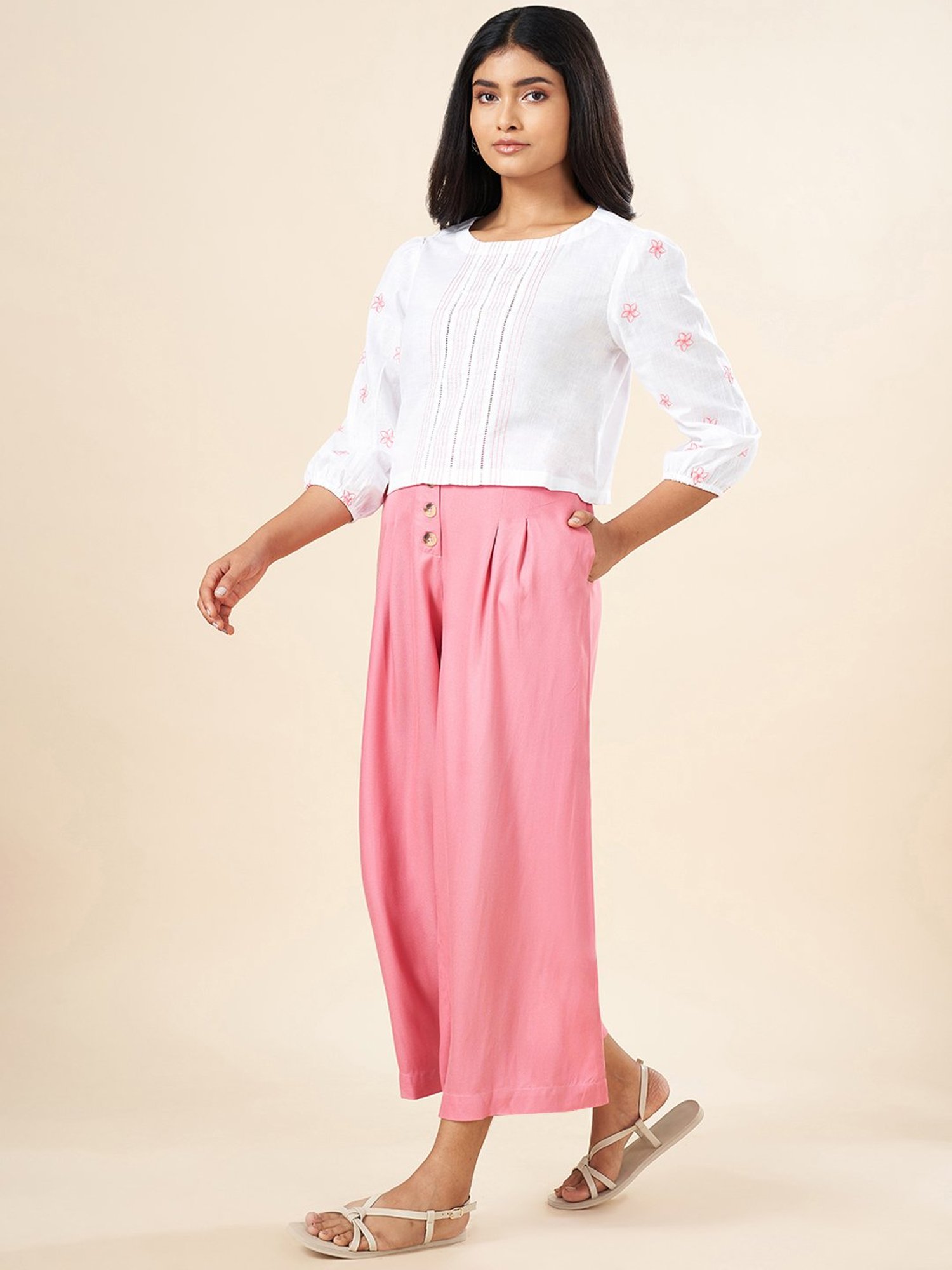 Akkriti by Pantaloons White Embroidered Top