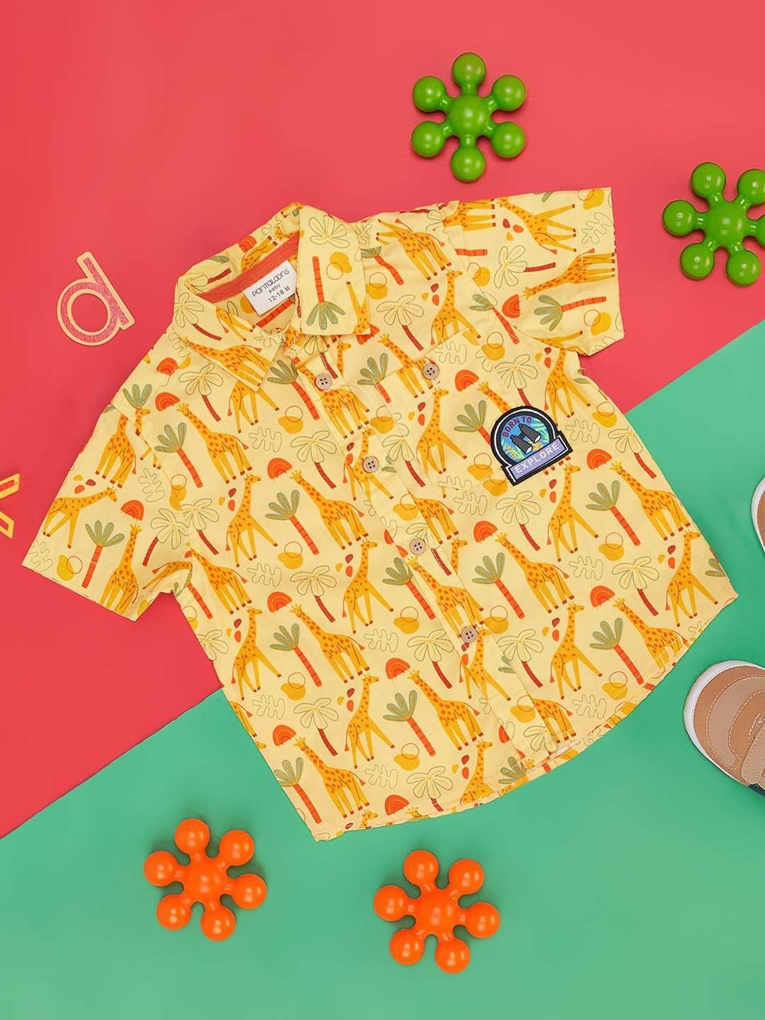 Pantaloons Baby Yellow Cotton Printed Shirt