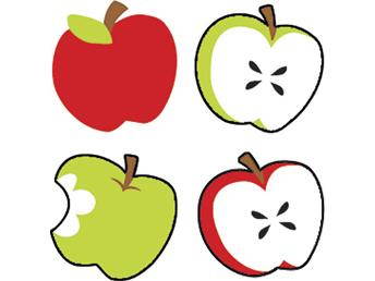 TREND ENTERPRISES INC. T-46070 SUPERSHAPES STICKERS TASTY APPLES