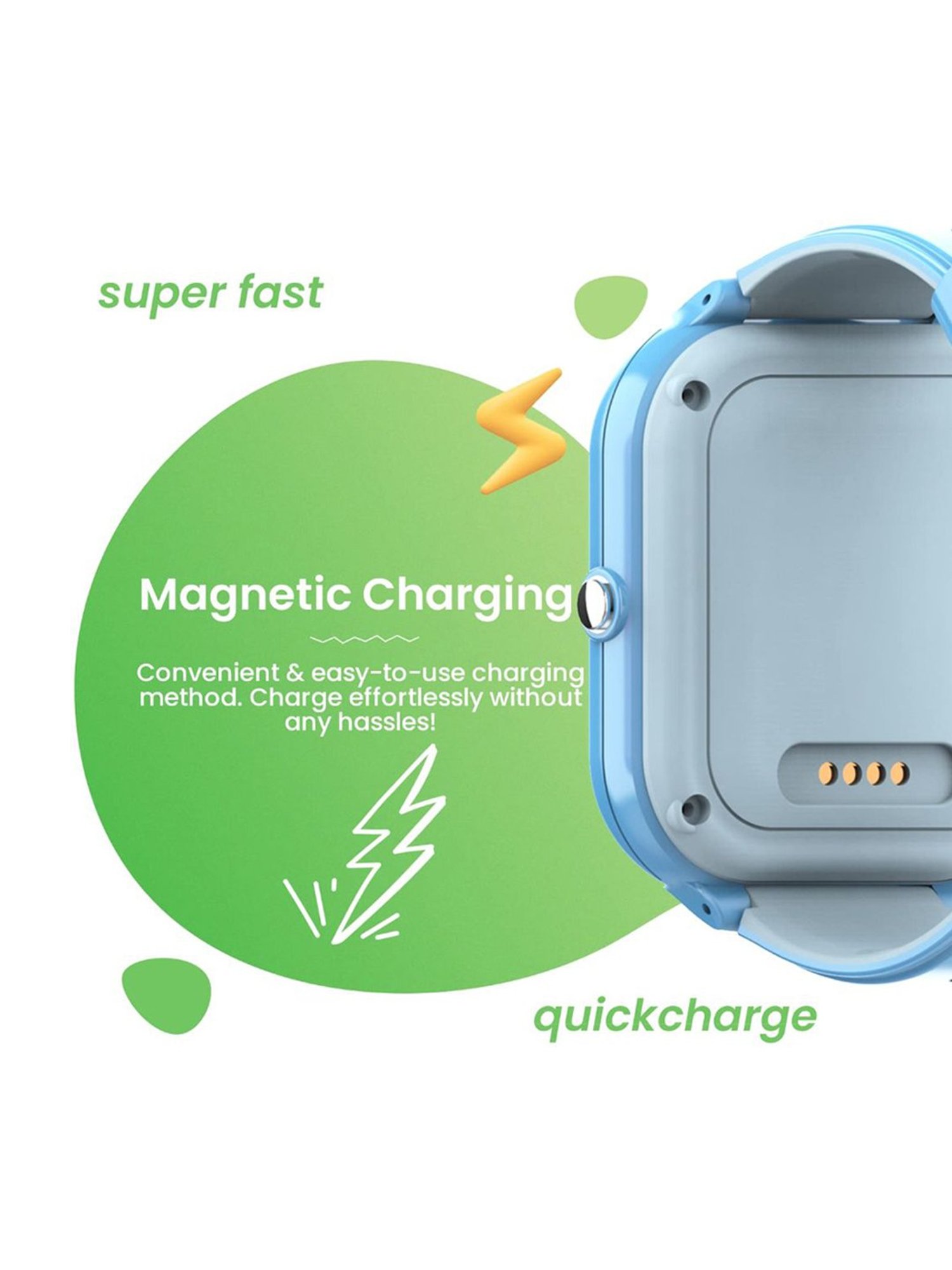 Turet Smartwatch for Kids with Camera, Phone Book, SMS, 2-Way Video Calling, 4G Sim, No GPS (Blue)