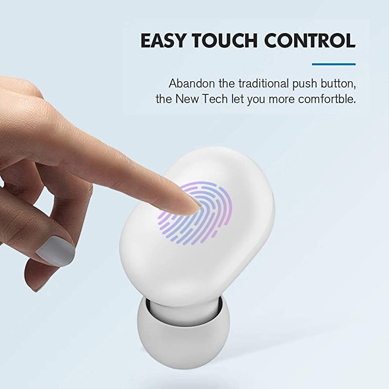 True Wireless Earbuds GT1 Bluetooth 50 Sports HD Stereo Touch Control Ear Buds with IPX5 WaterproofFast ConnectionMini CaseOnly 30gTotal 12H Playtime White