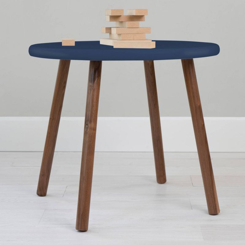 23.5" Peewee Round Kids' Table Walnut/Deep Blue - Nico & Yeye