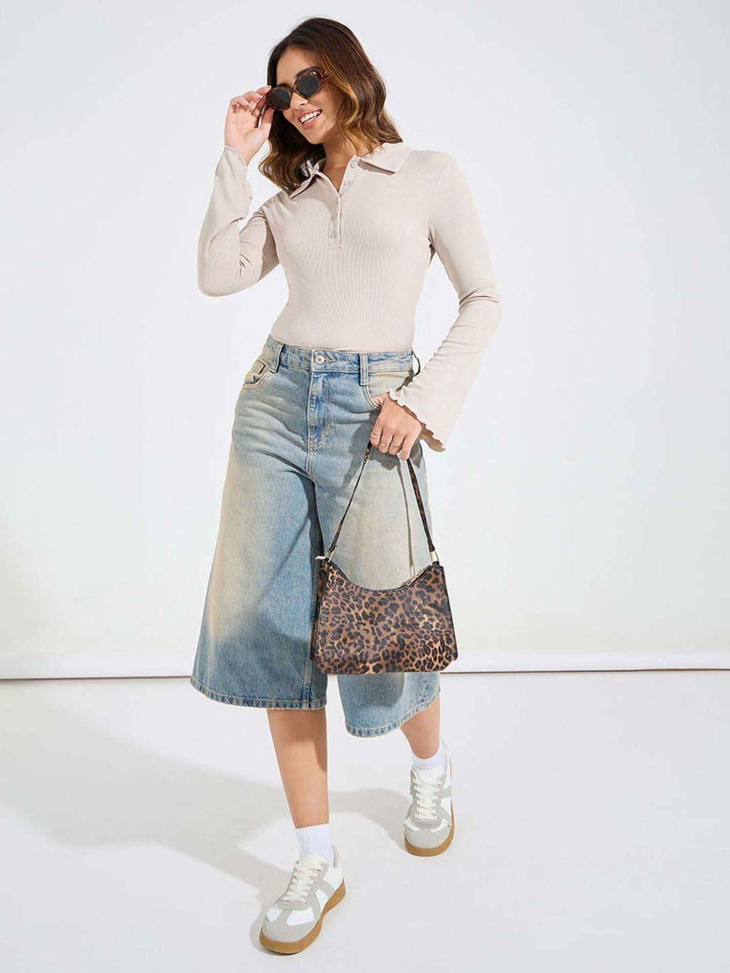 Styli Beige Plain T-Shirt