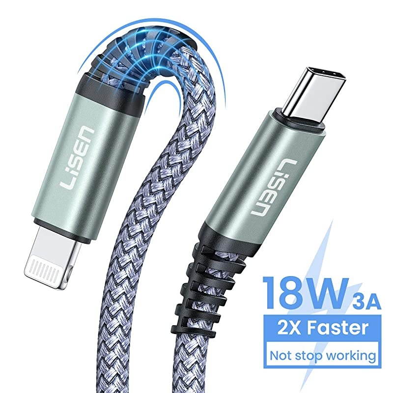 USB C to Lightning Cable 20W MFiCertified  6FT iPhone Charger Cable Never Rupture PD Fast Charging Nylon Braided Compatible with iPhone1211ProPro MaxMiniXXRXS Max