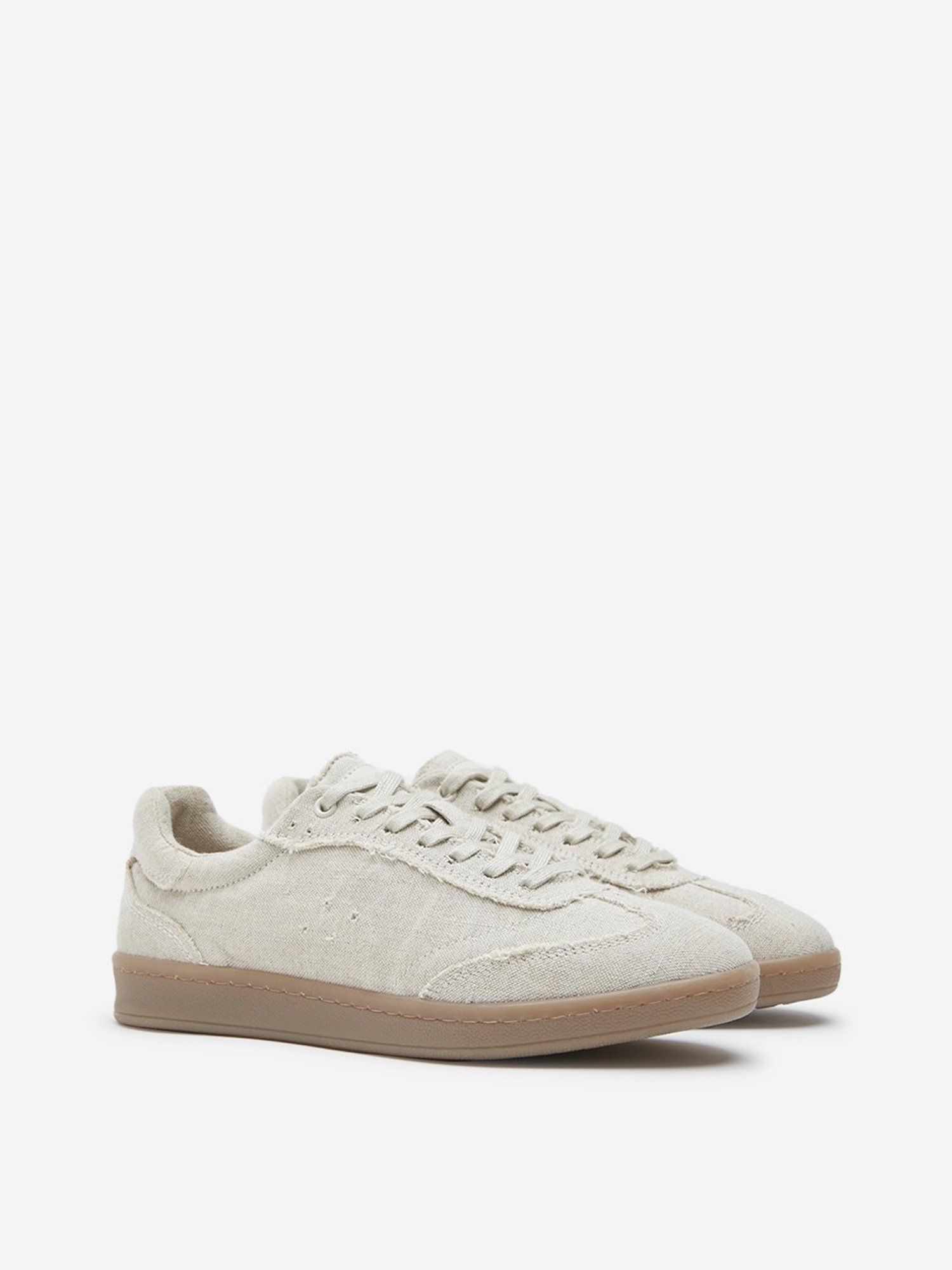 LUNA BLU by Westside Beige Lace-Up Sneakers
