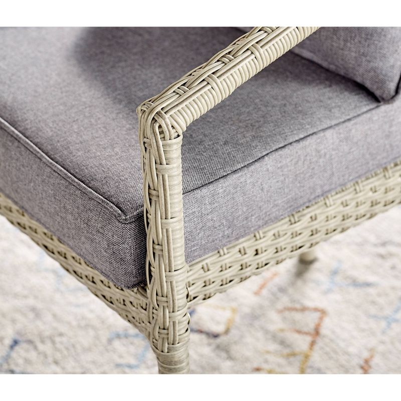 4pc All-Weather Wicker Windham Outdoor Conversation Set Gray - Alaterre Furniture