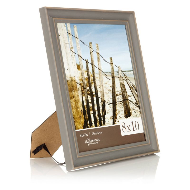 4pc (8" x 10") Farmhouse Tabletop or Wall Mount Picture Frames Distressed Gray - Life Moments