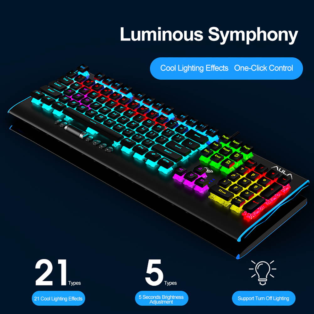 Mechanical Gaming Keyboard Wired with 87 Keys Anti-Ghosting Programmable RGB Rainbow Backlit for Laptop Games and Work (Blue Switch, Black)