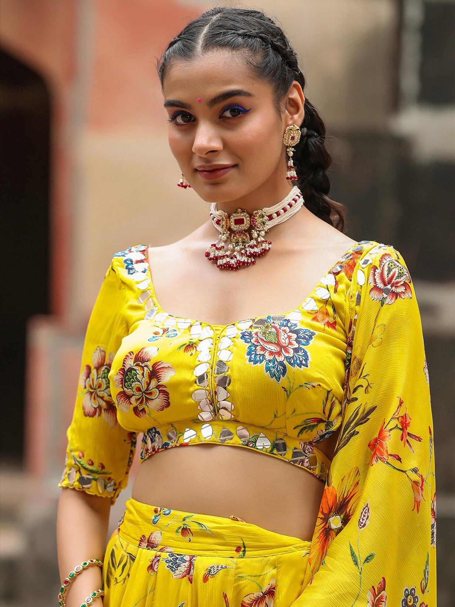 studiorasa Purple Hand Block Print Lehenga Set