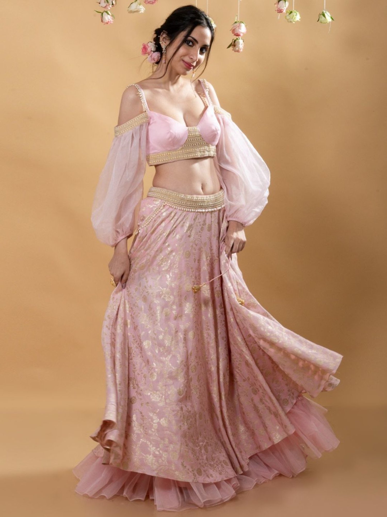 Monk and Mei Sitara Multi Tara Brocade Lehenga Set