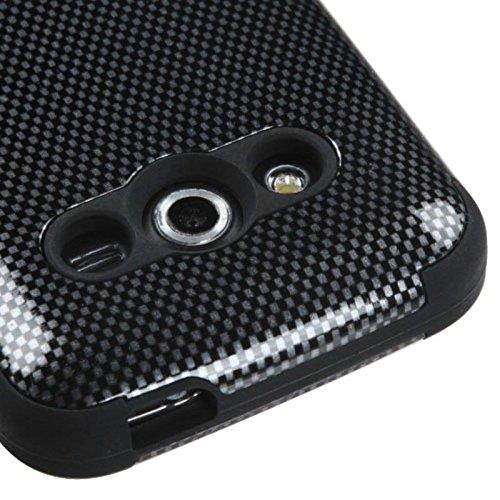 Asmyna TUFF Hybrid Phone Protector Cover for SAMSUNG G386T (Galaxy Avant) - Retail Packaging - Carbon Fiber/Black