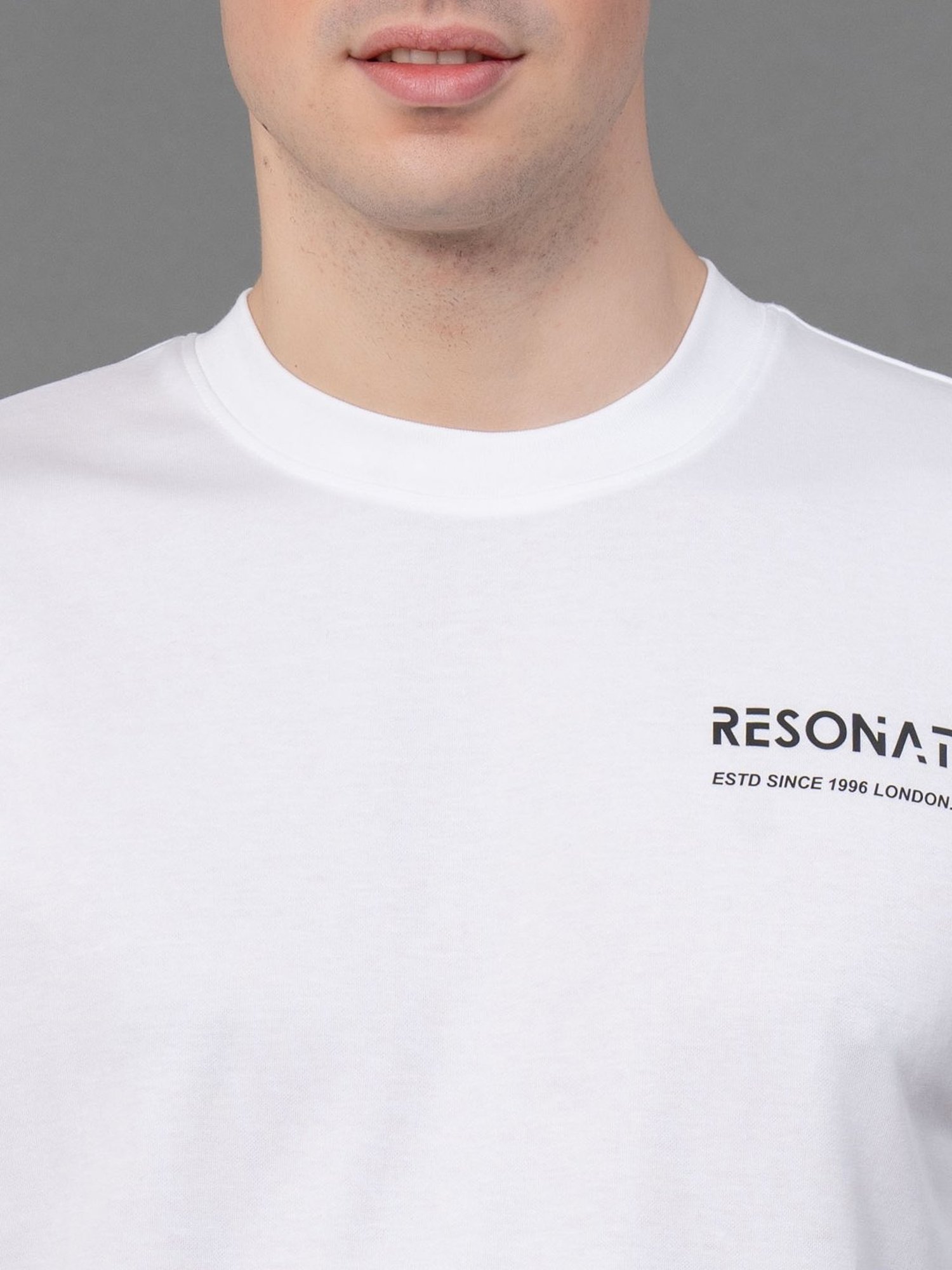 Red Tape White Loose Fit Graphic Print Oversized T-Shirt