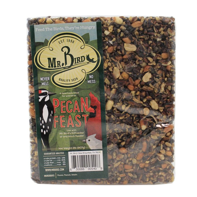 Home & Garden 7.38" Pecan  Woodpecker Feast Set/2 Bird Large Cakes Feeding Mr Bird  -  Bird And Wildlife Food