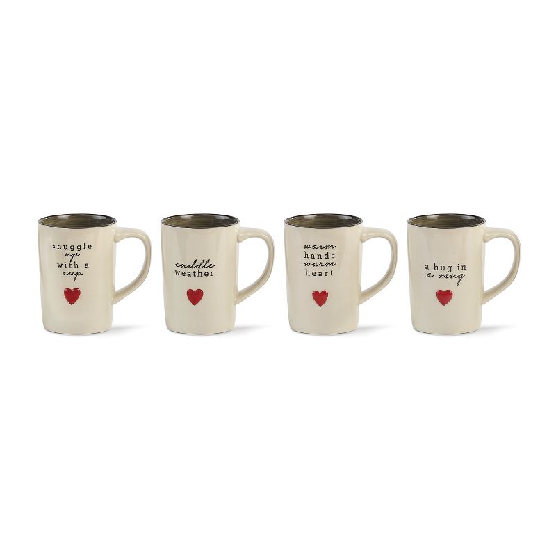 DEMDACO Cuddle Mugs - 4 Assorted White