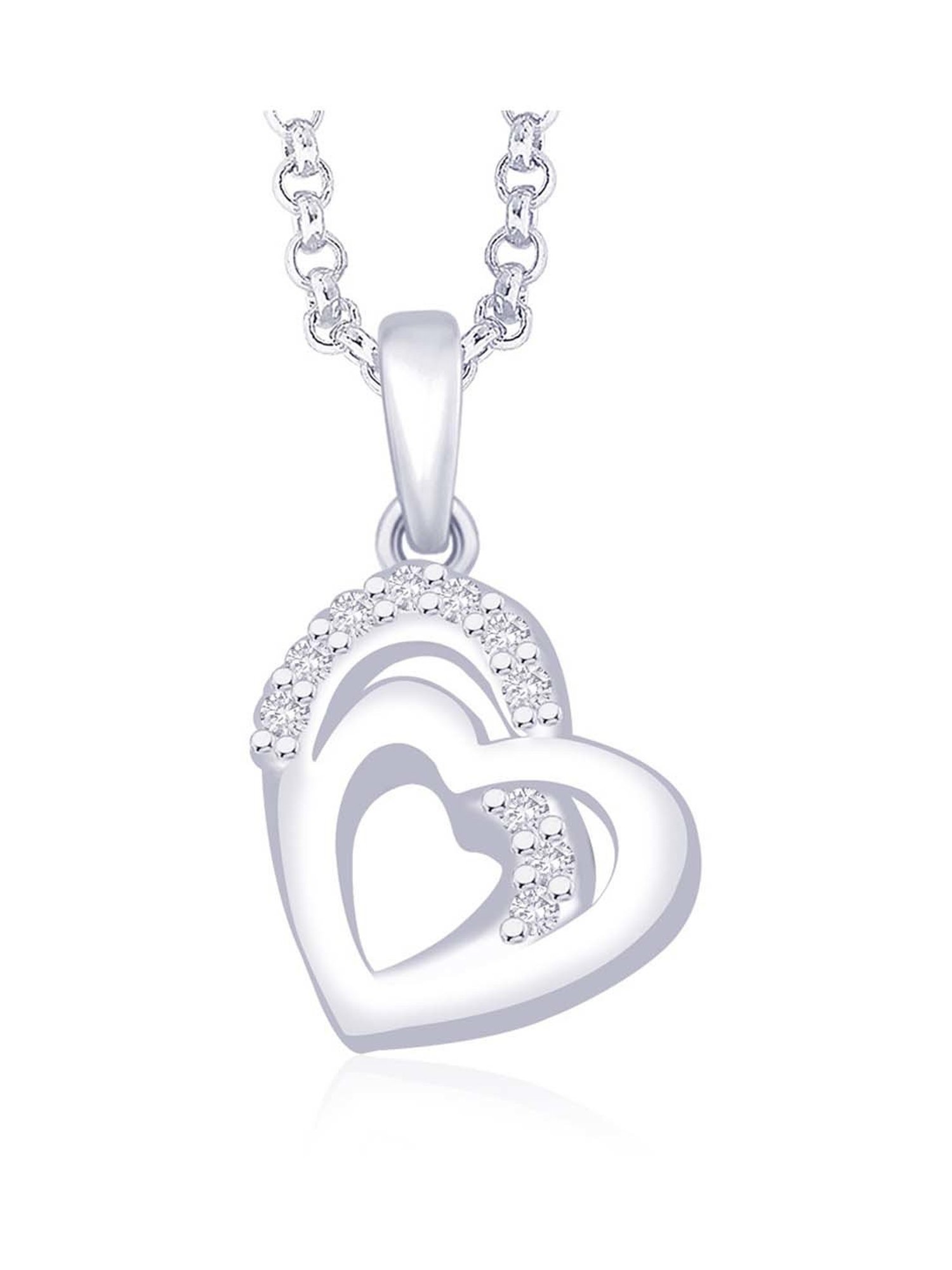 Taraash 92.5 Sterling Silver Heart Pendant without Chain for Women