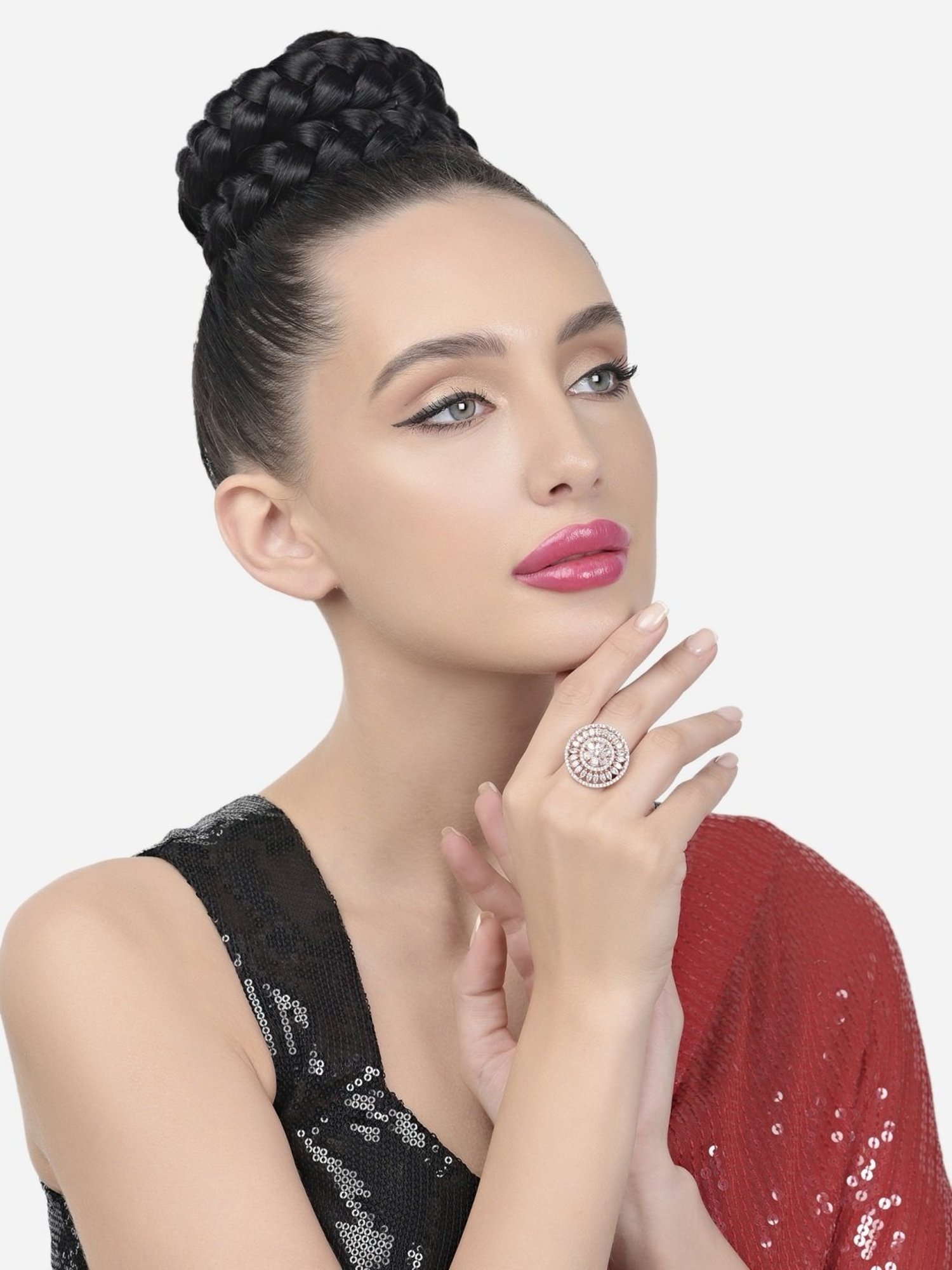 Accessorize London Women's Jewel Embellished Rings Set Of Three White