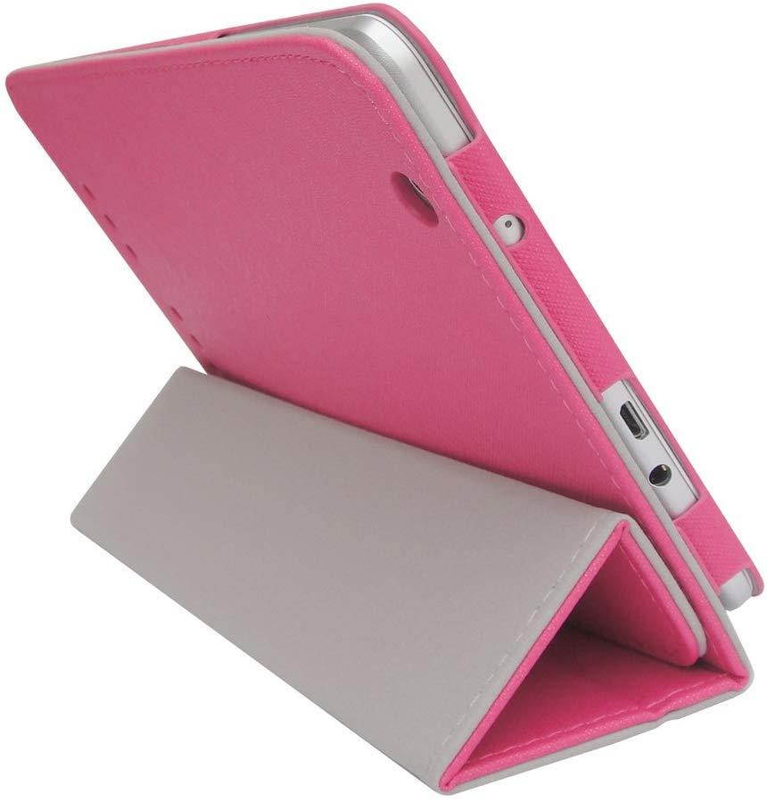 iShoppingdeals - Tulip Pink Folding Folio Cover Skin Case and Clear Screen Protector for Acer Iconia Tab 8" (Model A1-850 Only)