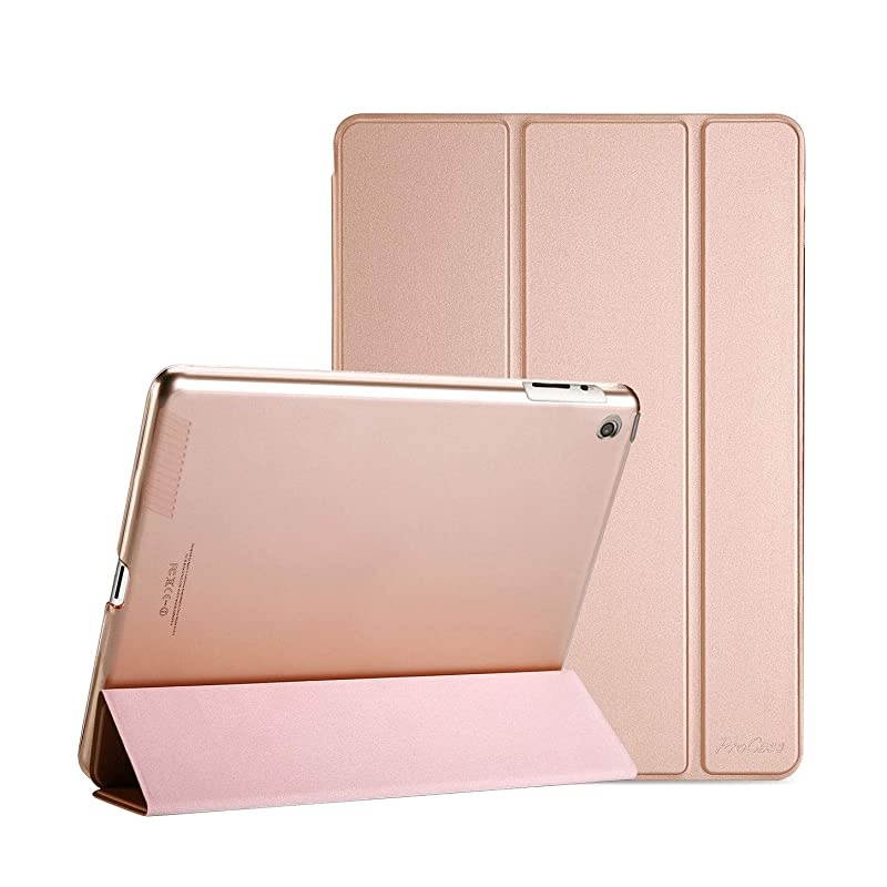 iPad 2 3 4 Case Old Model Ultra Slim Lightweight Stand Case with Translucent Frosted Back Smart Cover for Apple iPad 2iPad 3 iPad 4 Rosegold