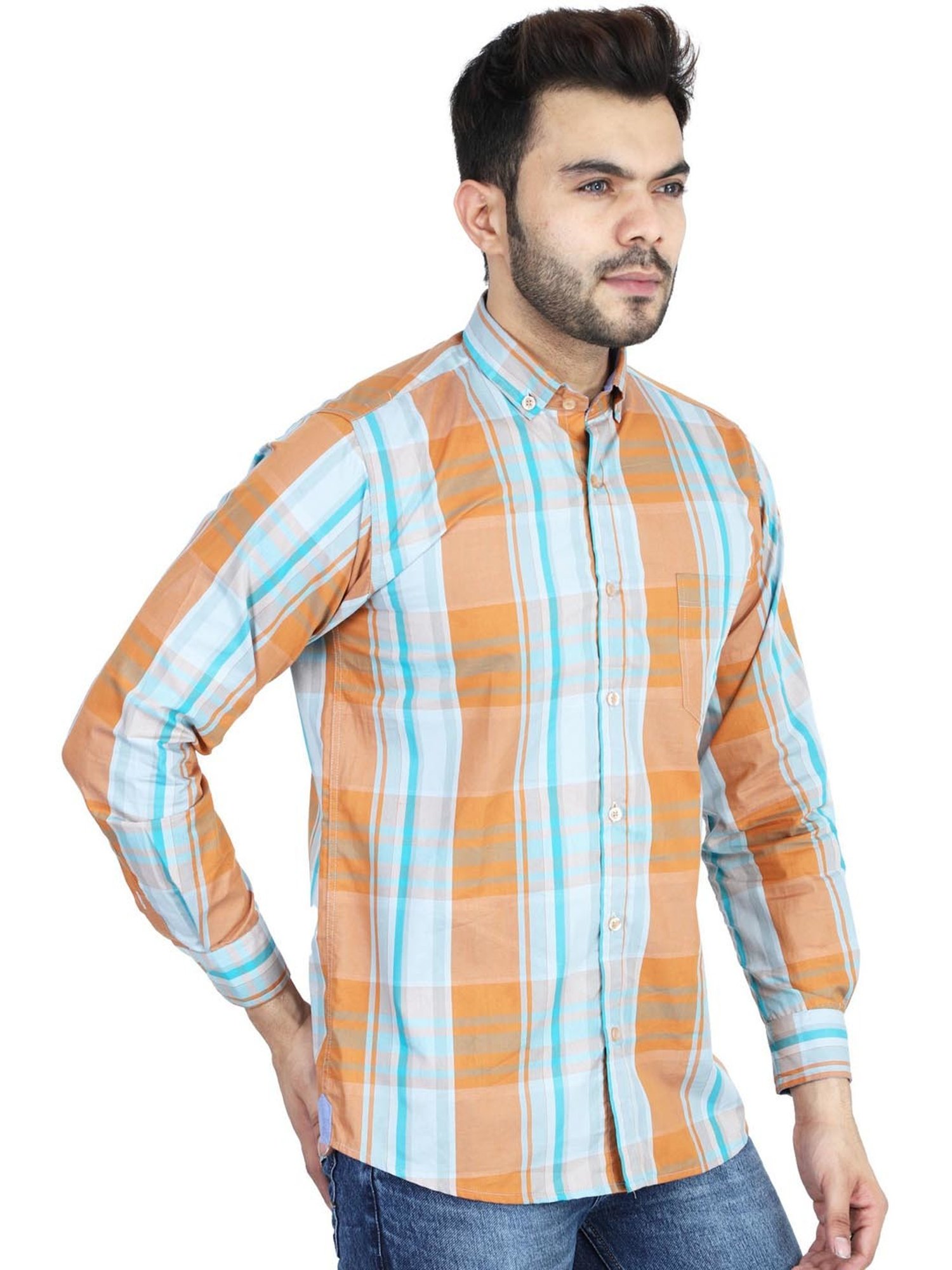 TAHVO Multi Cotton Slim Fit Shirt Pack of 2
