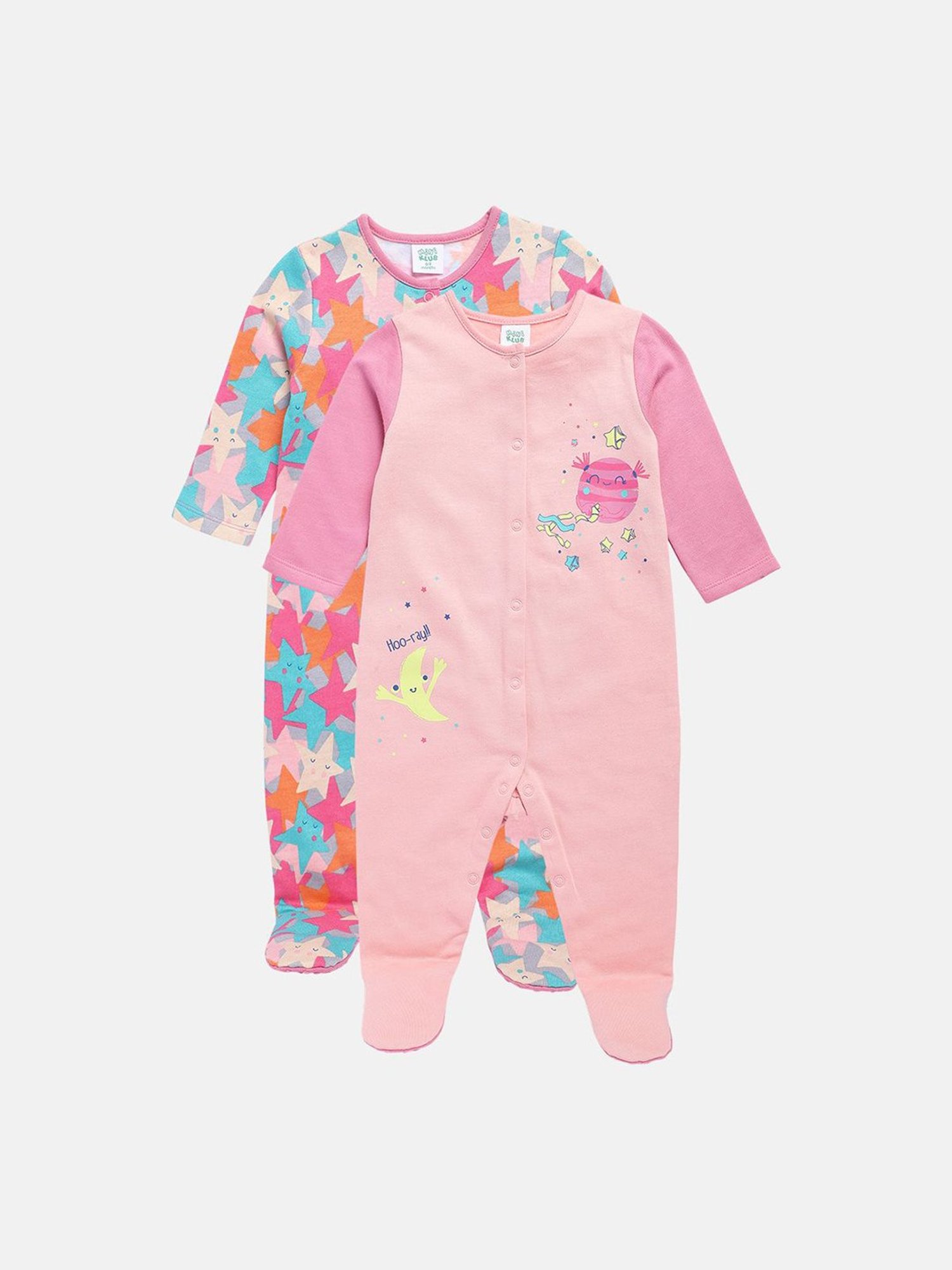 Berrytree Organic Kids Black Cotton Animals Print Rompers