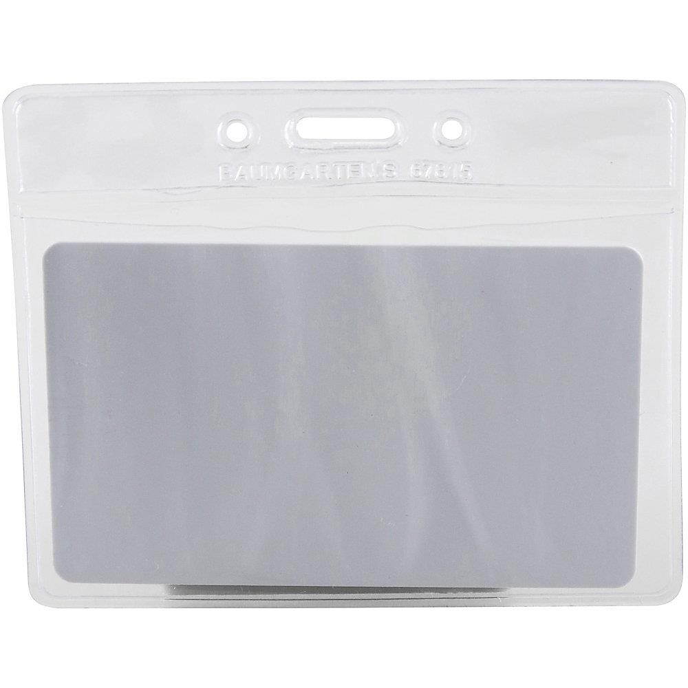 SICURIX Vinyl Punched ID Badge Holders - Horizontal - Horizontal - 2.5" x 3.5" x - Vinyl - 50 / Pack - Clear